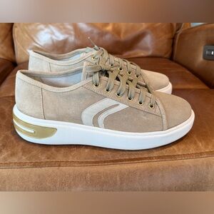 Geox Women's Ottaya Tan Suede Sneakers